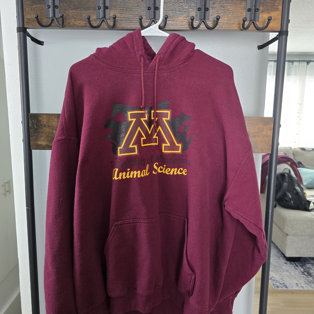 Gildan Maroon University of Minnesota Animal Science Hoodie